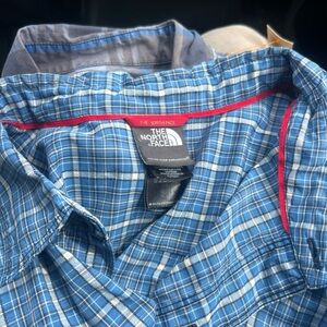 The North Face Blue Plaid Casual Button-Down Shirt